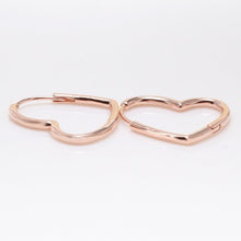 Khuyên tai LAMY Sterling Silver Small Heart Hoop Rose Gold Earrings CDE3274RG