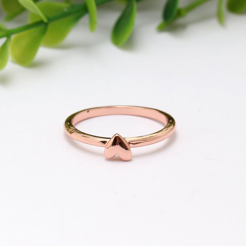 Sparkling Freehand Heart Ring Rose Gold