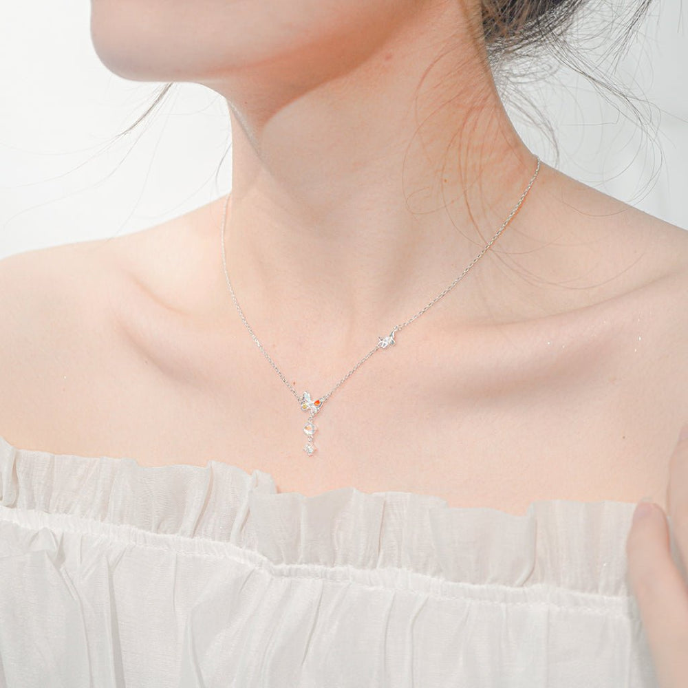 Butterfly Moonstone Necklace Silver - 6324SV