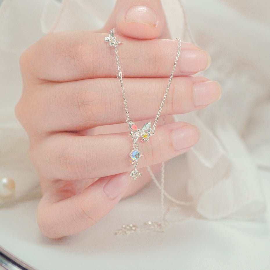 Butterfly Moonstone Necklace Silver - 6324SV