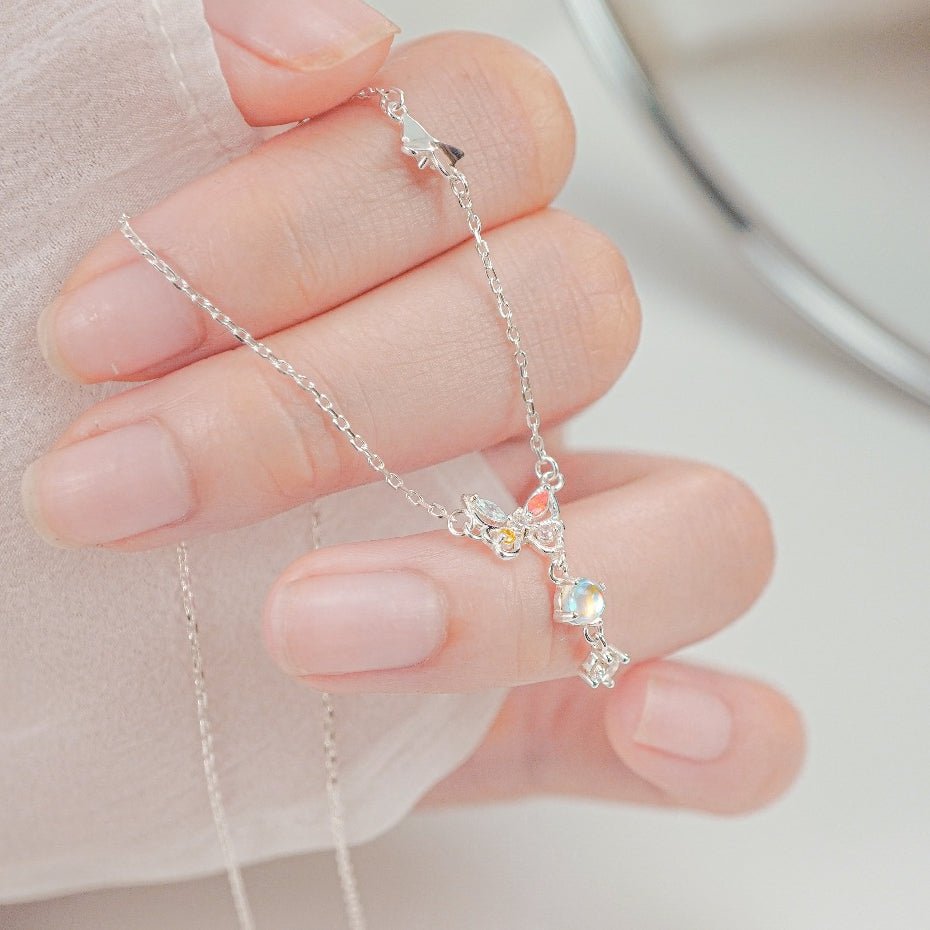 Butterfly Moonstone Necklace Silver - 6324SV
