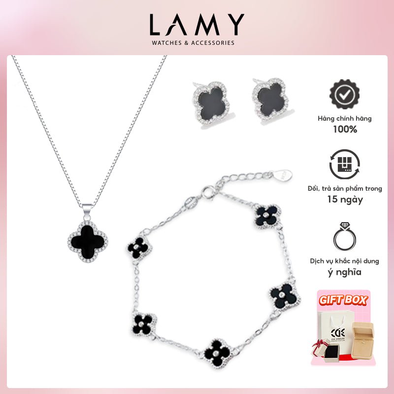 Four Leaf Jewelry Set Silver