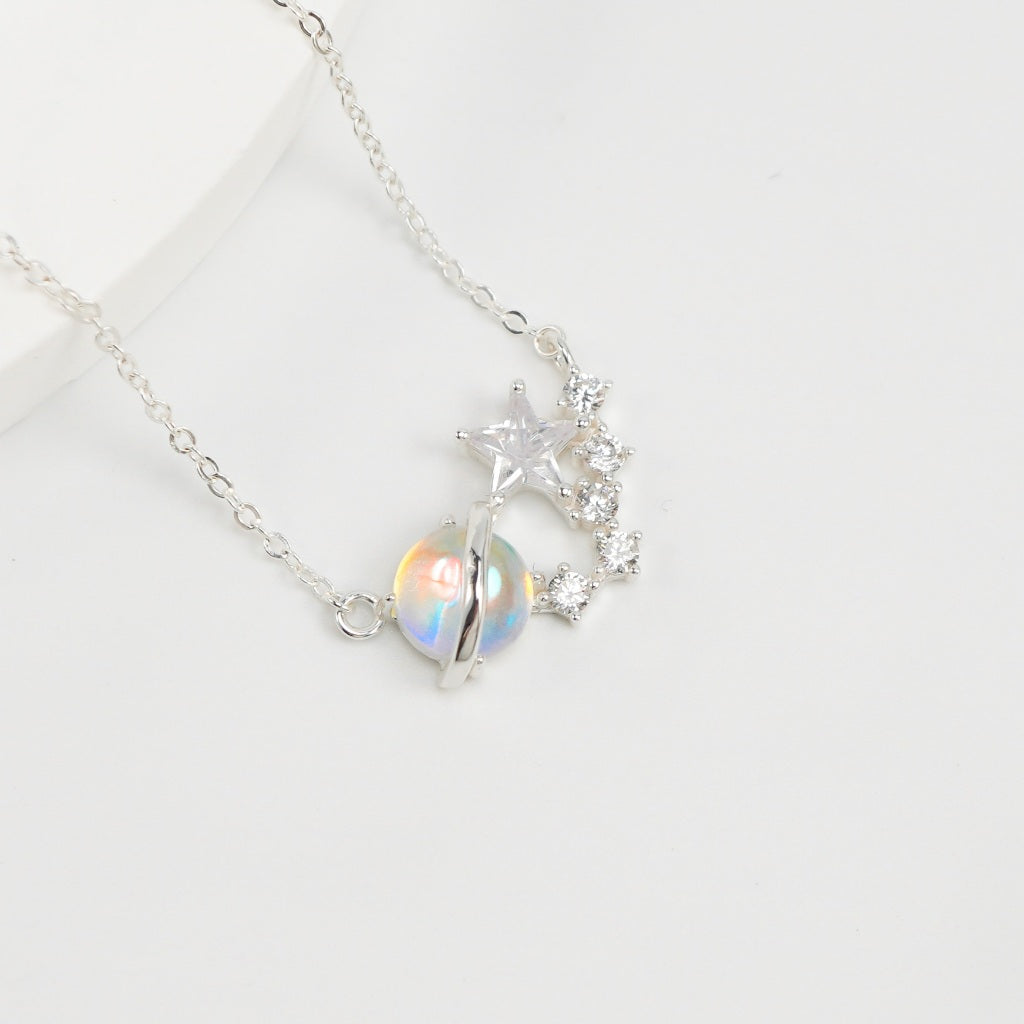 CDE Crystal Ball Moonstone Silver Necklace CDE6352