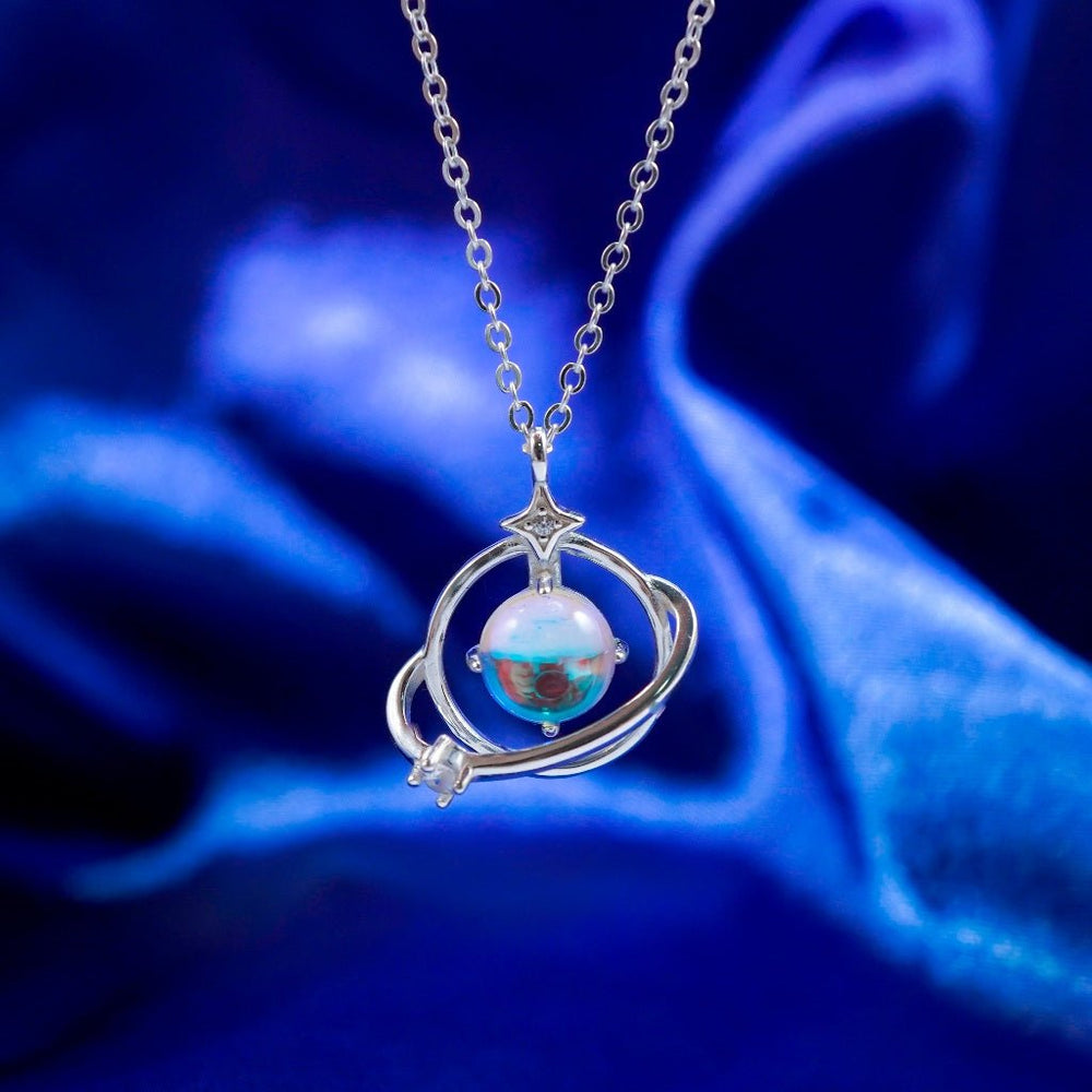 Crystal Ball Moonstone Necklace Silver