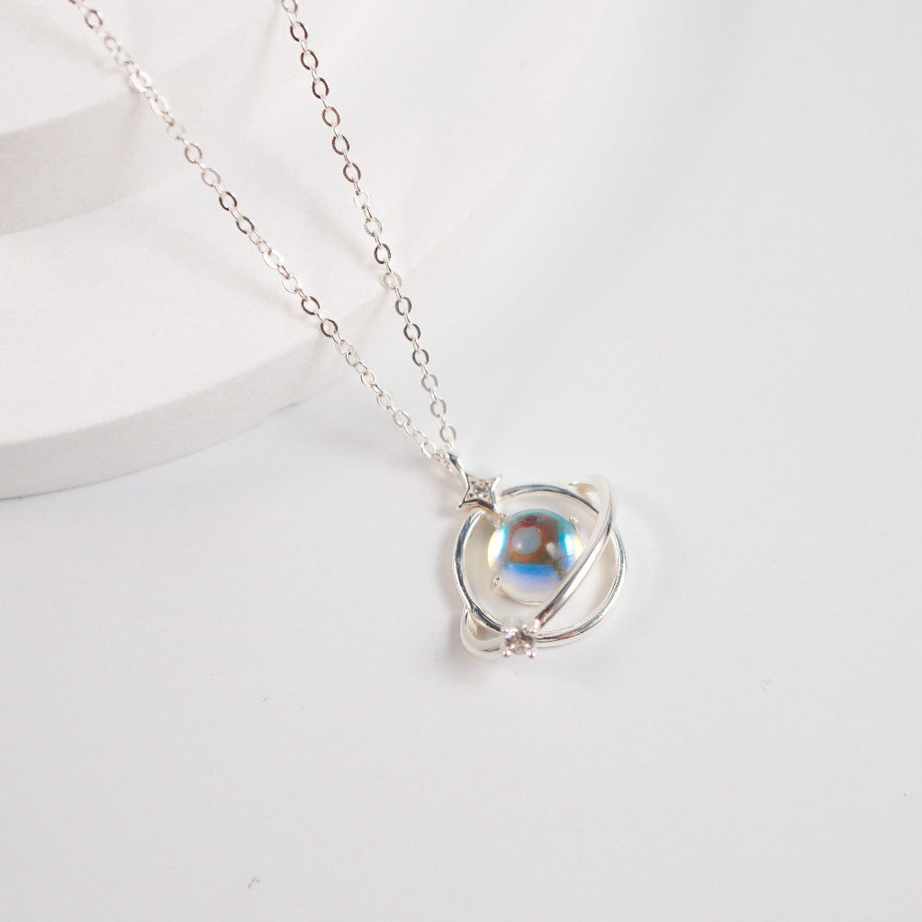 CDE Crystal Ball Moonstone Silver Necklace CDE6354