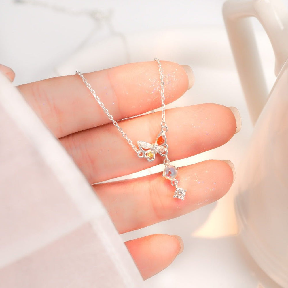 Butterfly Moonstone Necklace Silver - 6324SV
