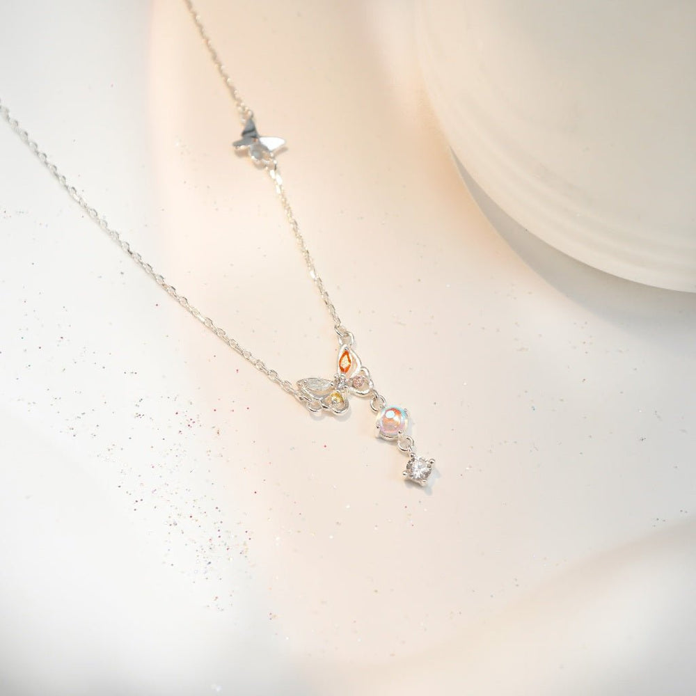 Butterfly Moonstone Necklace Silver - 6324SV
