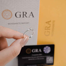 Nhẫn kim cương Moissanite 4,5mm được chứng nhận GRA CDEDR019 - Sản phẩm được chứng nhận chính hãng