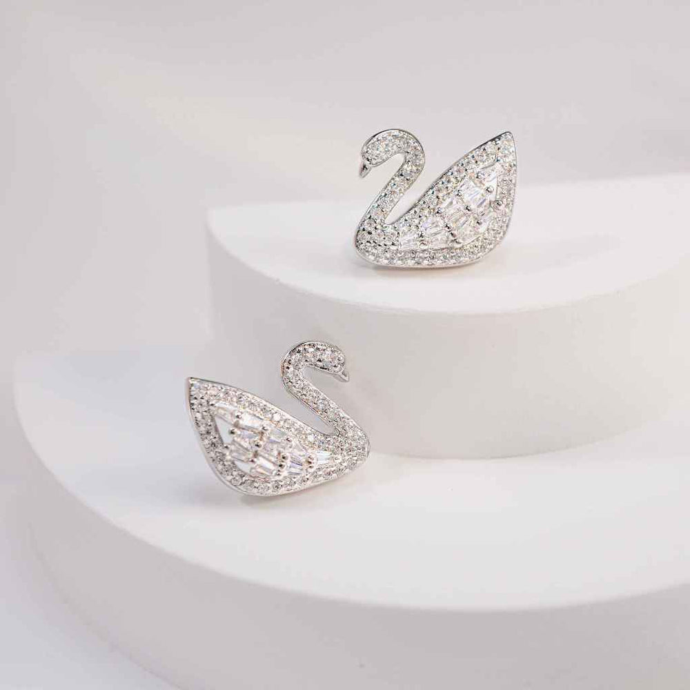 Crystal Swan Earrings & Bracelet Earrings