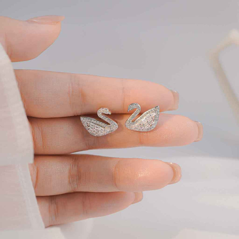Crystal Swan Earrings & Bracelet Earrings