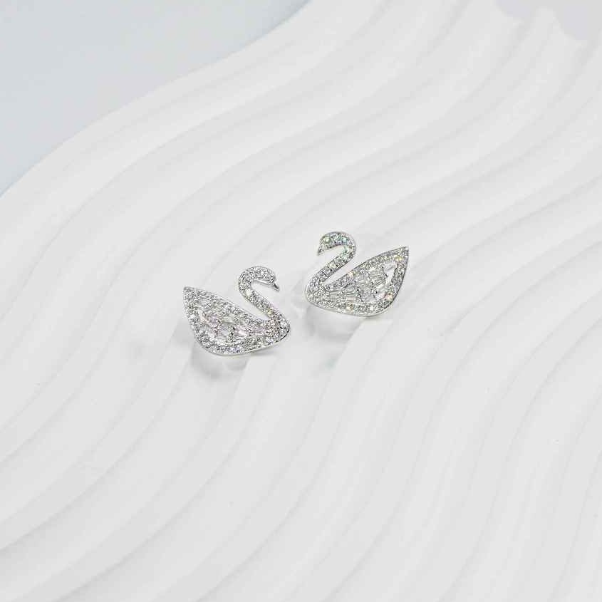 Crystal Swan Earrings & Bracelet Earrings
