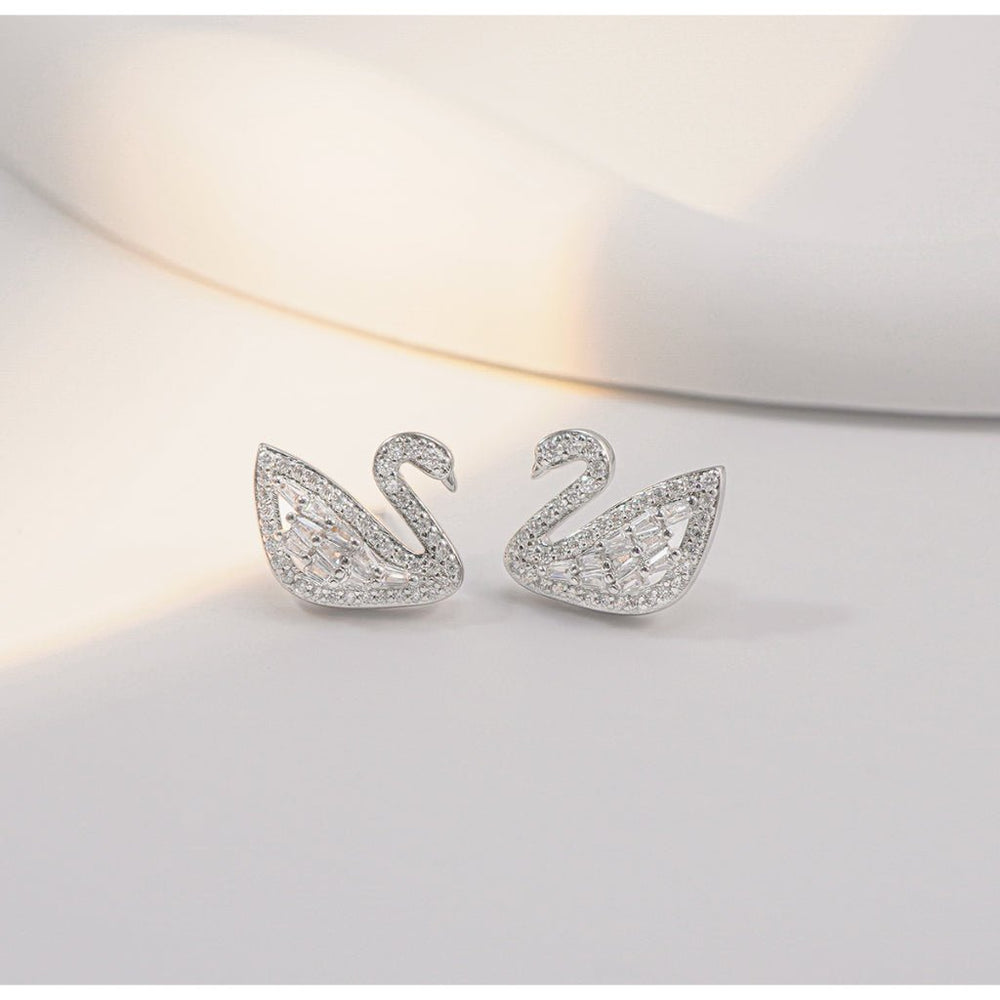 Crystal Swan Earrings & Bracelet Earrings