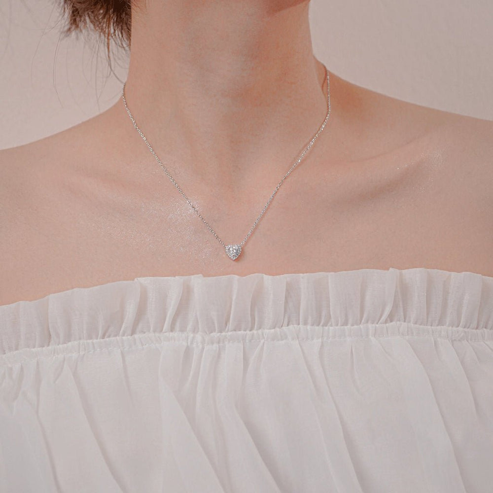 Elevated Heart Necklace Silver