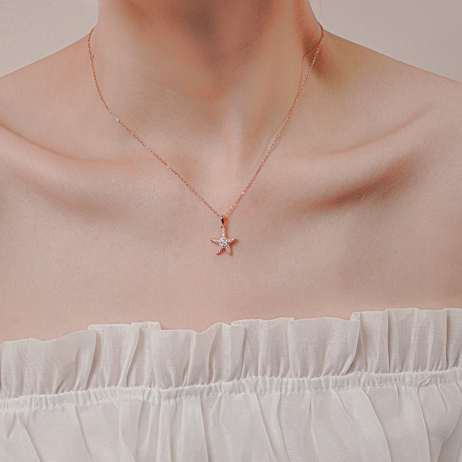 Starfish Necklace Rose Gold
