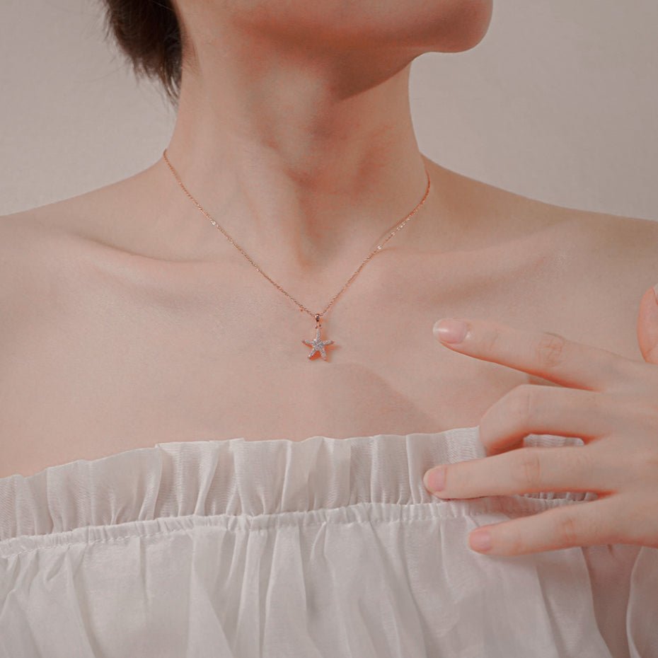 Starfish Necklace Rose Gold