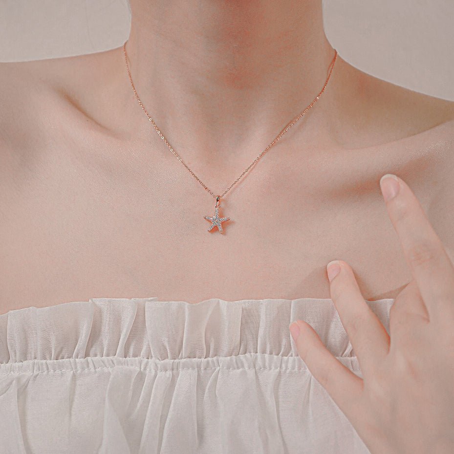 Starfish Necklace Rose Gold