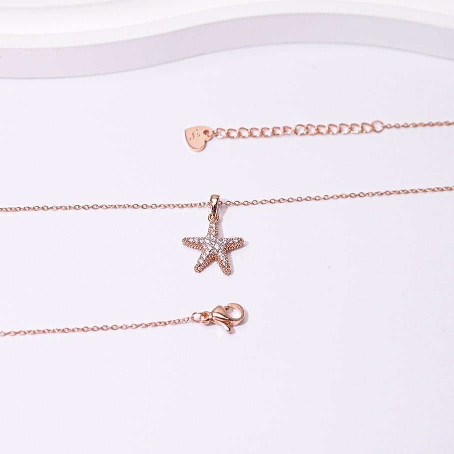 Starfish Necklace Rose Gold