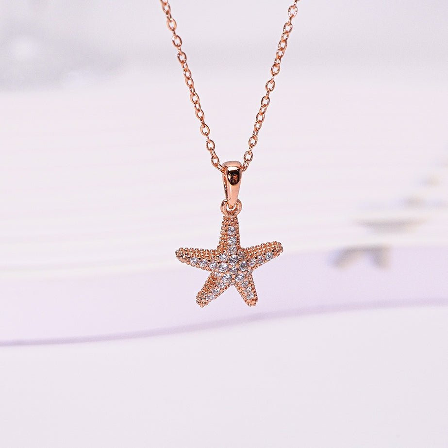 Starfish Necklace Rose Gold
