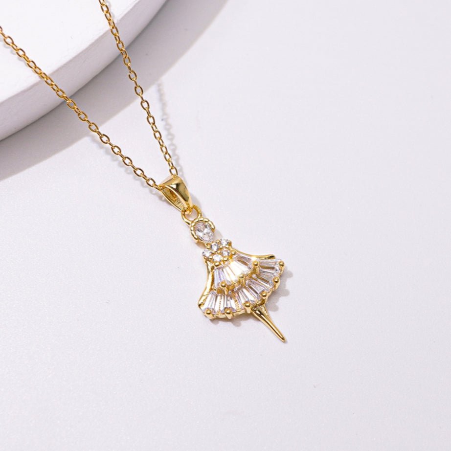 Ballerina Princess Pendant Necklace Gold