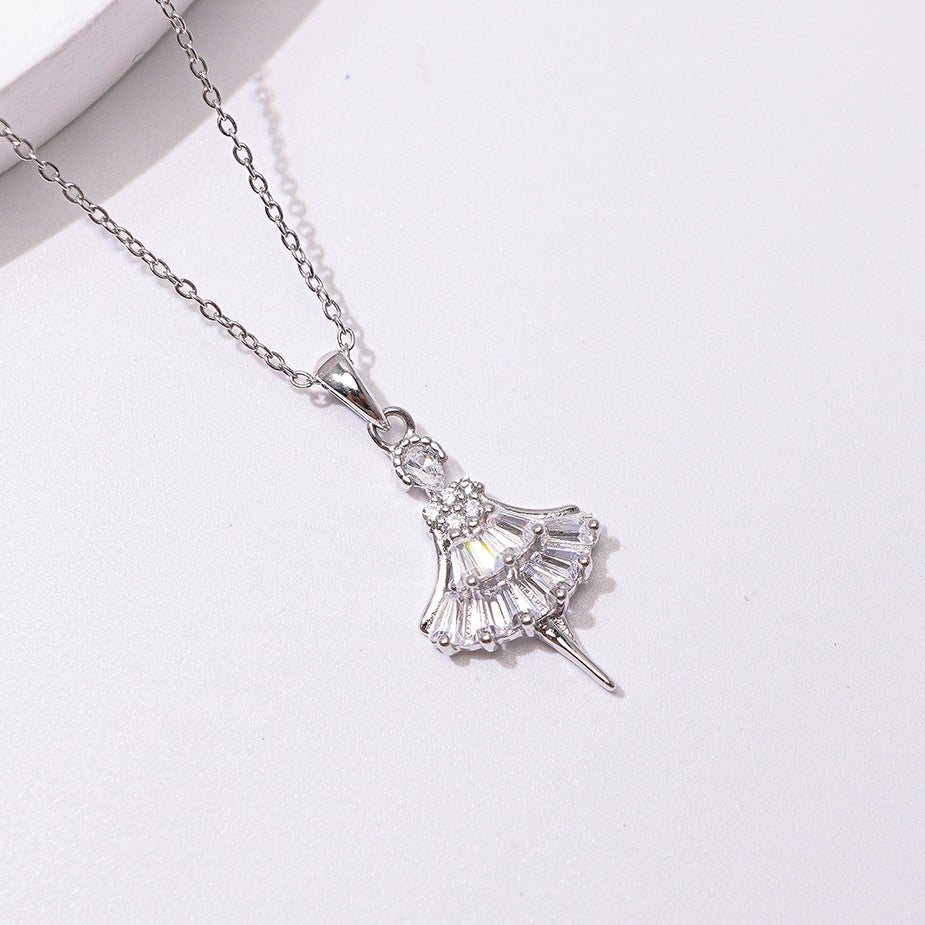 Ballerina Princess Pendant Necklace Silver