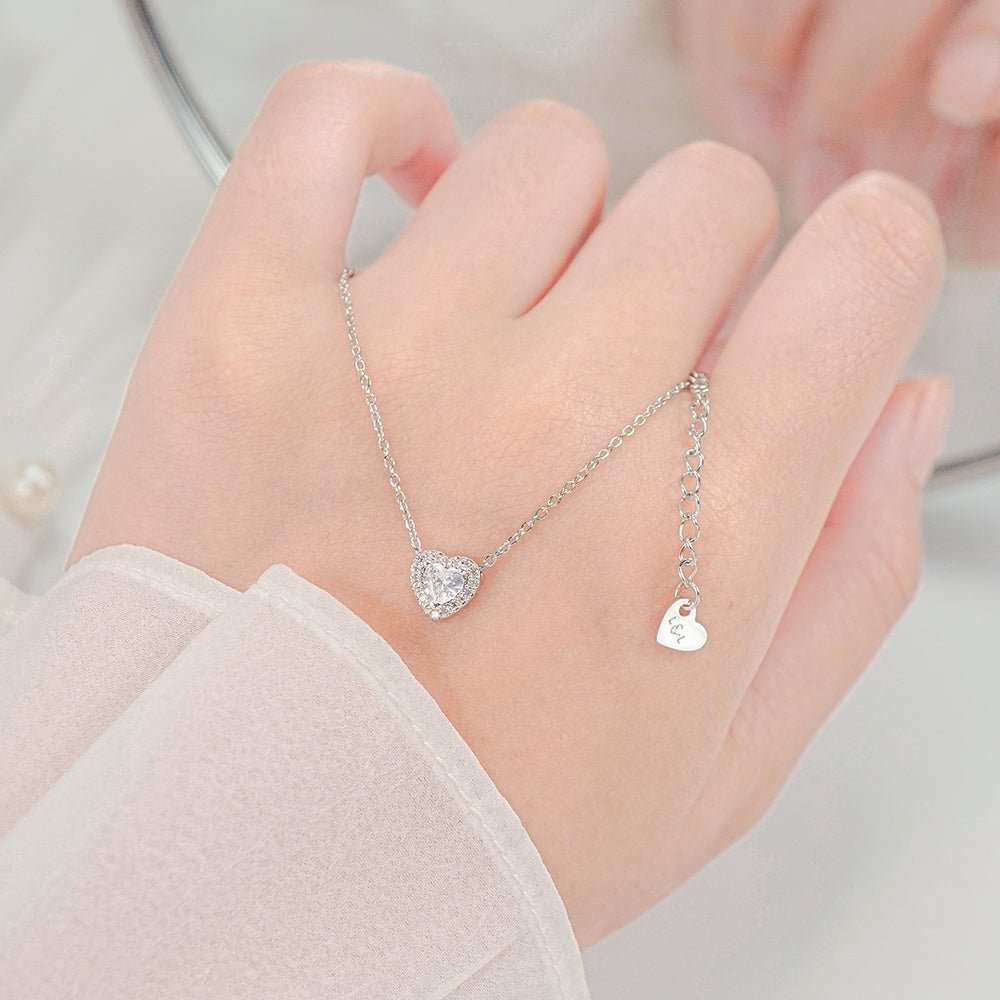 Elevated Heart Necklace Silver