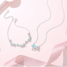 Crystal Bow Bracelet - Bạc, đá xanh dương