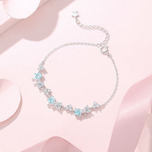 Crystal Bow Bracelet - Bạc, đá xanh dương