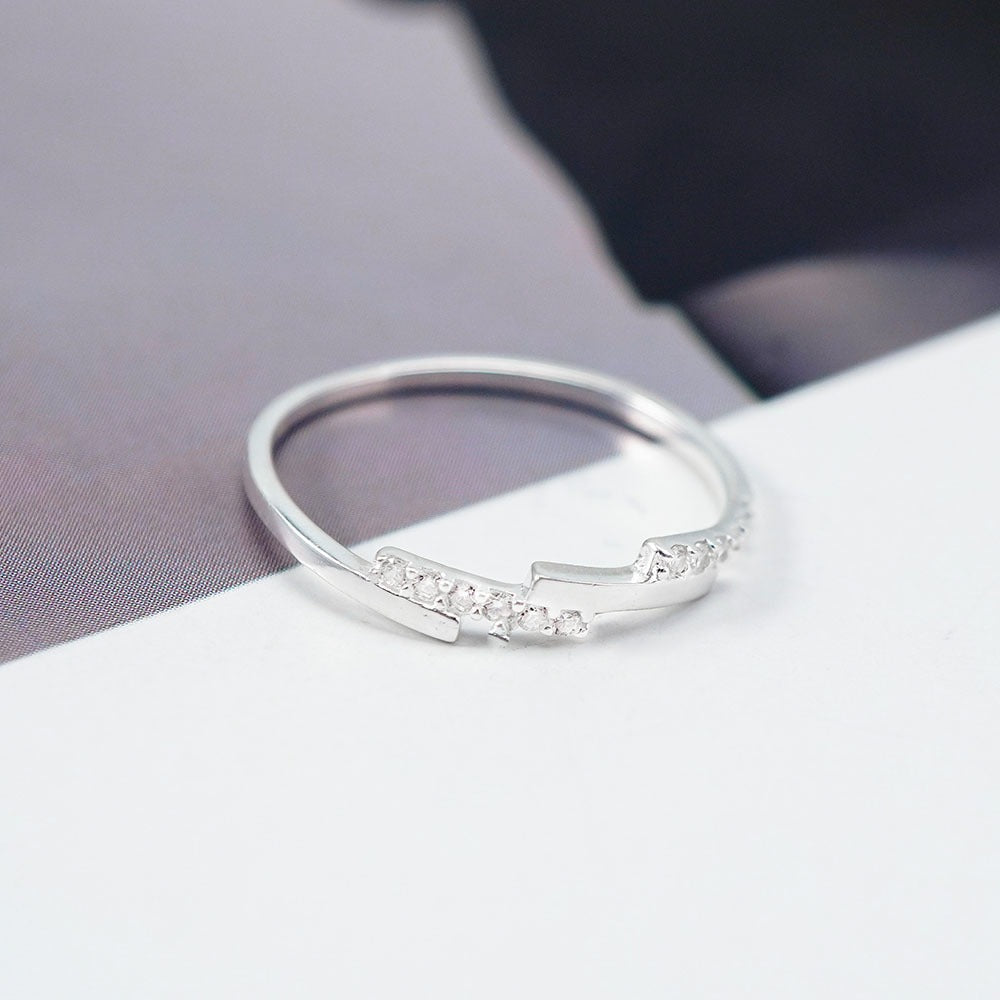 Shiny Crystal Ring Silver - 8325