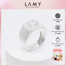 Nhẫn bạc nam CDE Luxurious Square Stone Silver Ring CDE8362- Nhẫn bạc ta