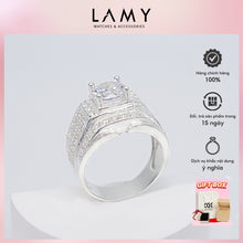 Nhẫn bạc nam CDE Unique Shiny Square Silver Ring CDE8363- Nhẫn bạc ta