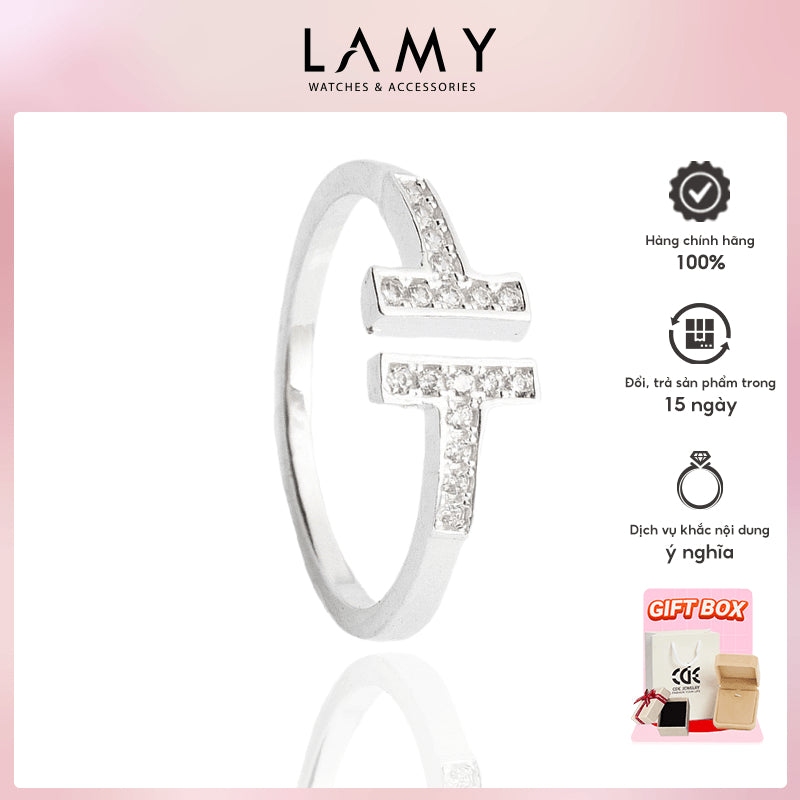 Nhẫn bạc nữ S925 Lamy H-Shaped Ring Silver 8095 - Nhẫn bạc ta, cao cấp