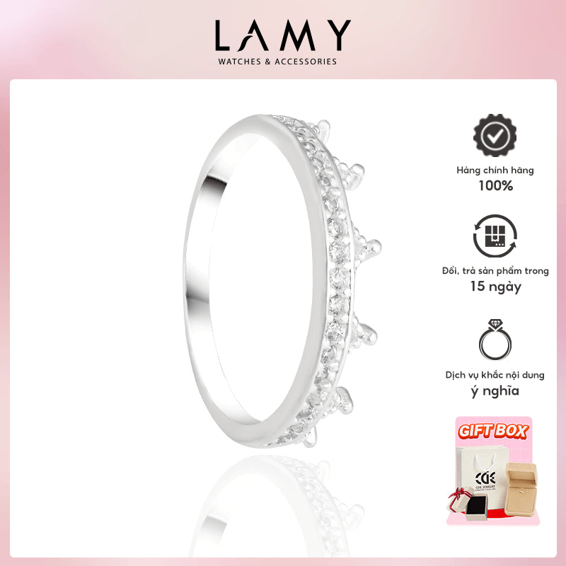 Nhẫn bạc nữ LAMY Vương miện Sparkling Tiara Ring Silver CDE8178SV - Nhẫn bạc ta cao cấp