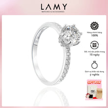 Nhẫn bạc nữ LAMY Luxurious and elegant round stone Ring CDE8254 - Nhẫn bạc ta
