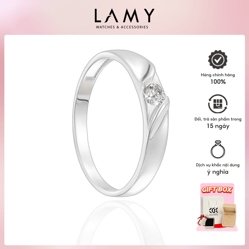 Gemstone-Studded Couple Ring Silver