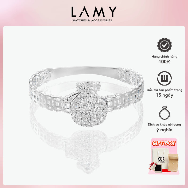 Lucky Coin Wallet Ring Silver