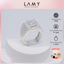 Nhẫn bạc nam CDE Square Stone Encrusted Silver Ring CDE8367- Nhẫn bạc ta
