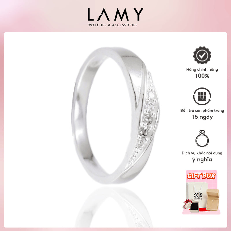 Modern Gem-Studded Ring Silver