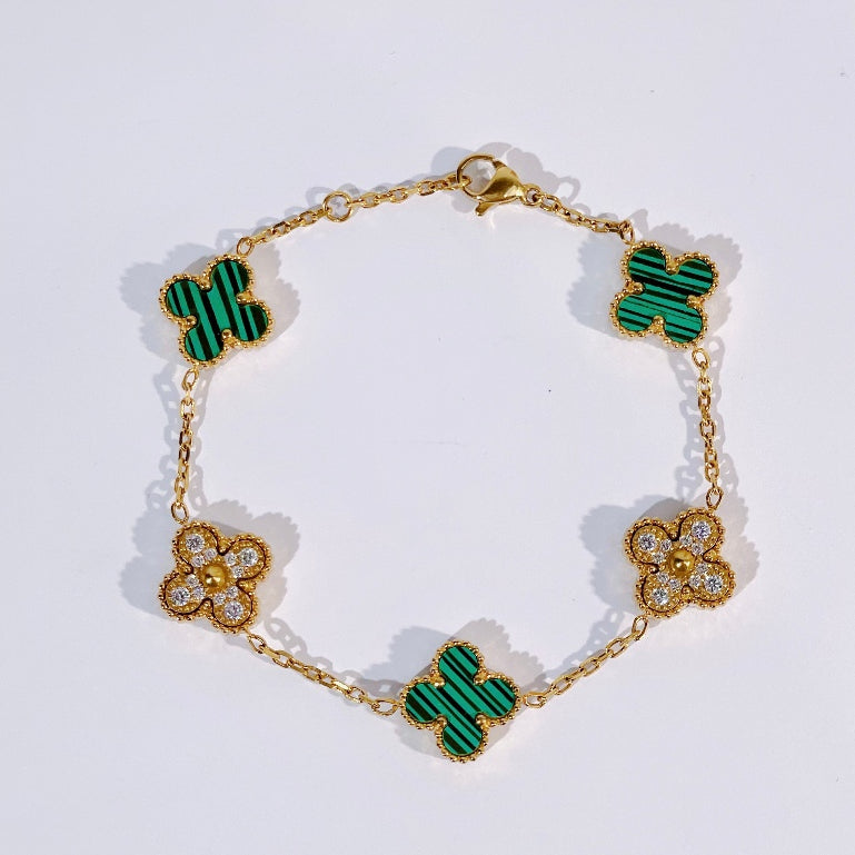 Four Leaf Clover Bracelet Green - 2163GR