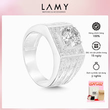 Nhẫn bạc nam LAMY Round Classic Stone Ring CDE8271