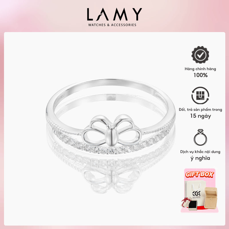 Nhẫn bạc nữ LAMY Classic Bow Ring Silver CDE8340 - Nhẫn bạc ta cao cấp
