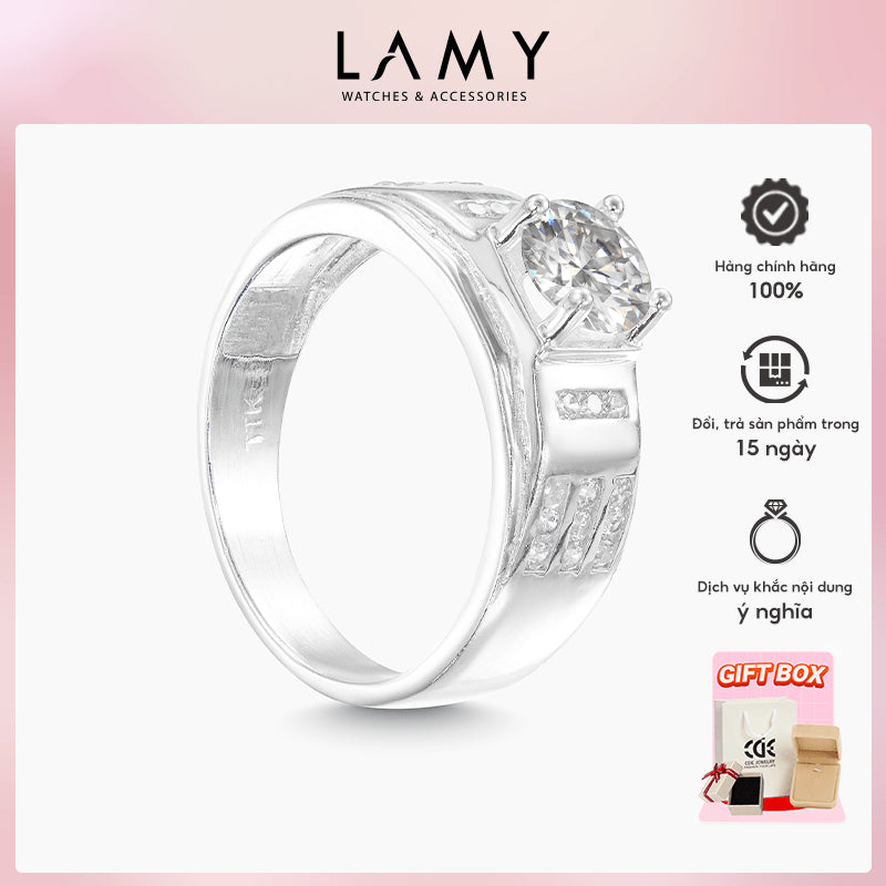 Nhẫn bạc nam LAMY Huitan Luxury Silver Ring CDE8268
