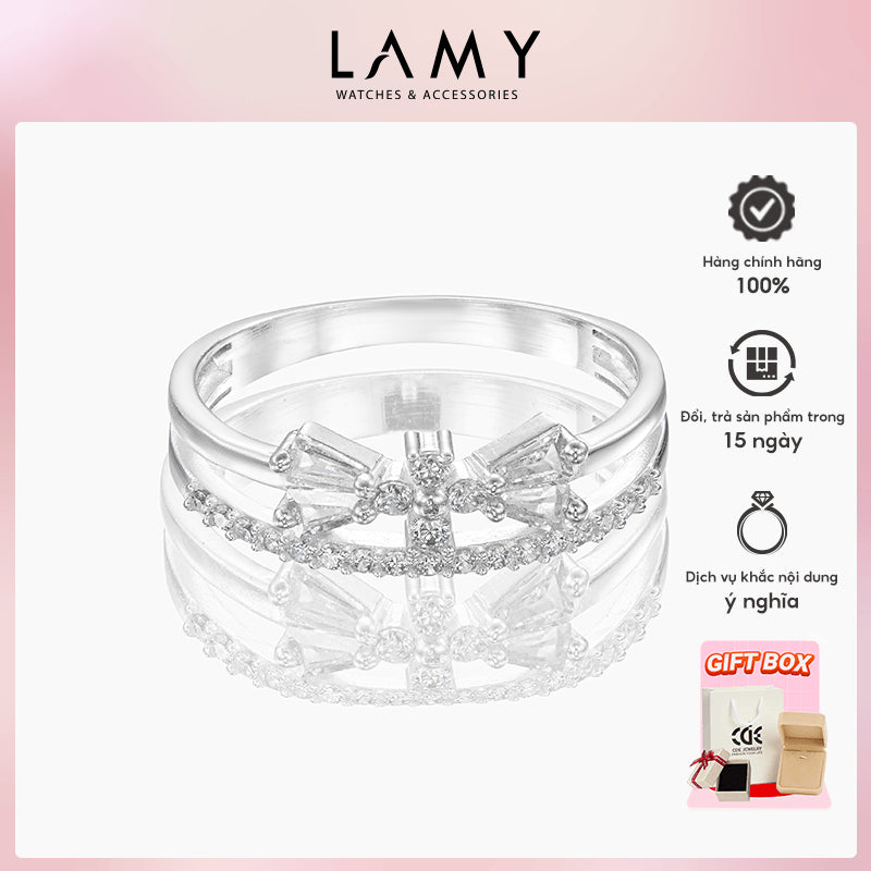 Nhẫn bạc nữ LAMY Contemporary Bow Ring Silver CDE8250SV - Nhẫn bạc ta cao cấp
