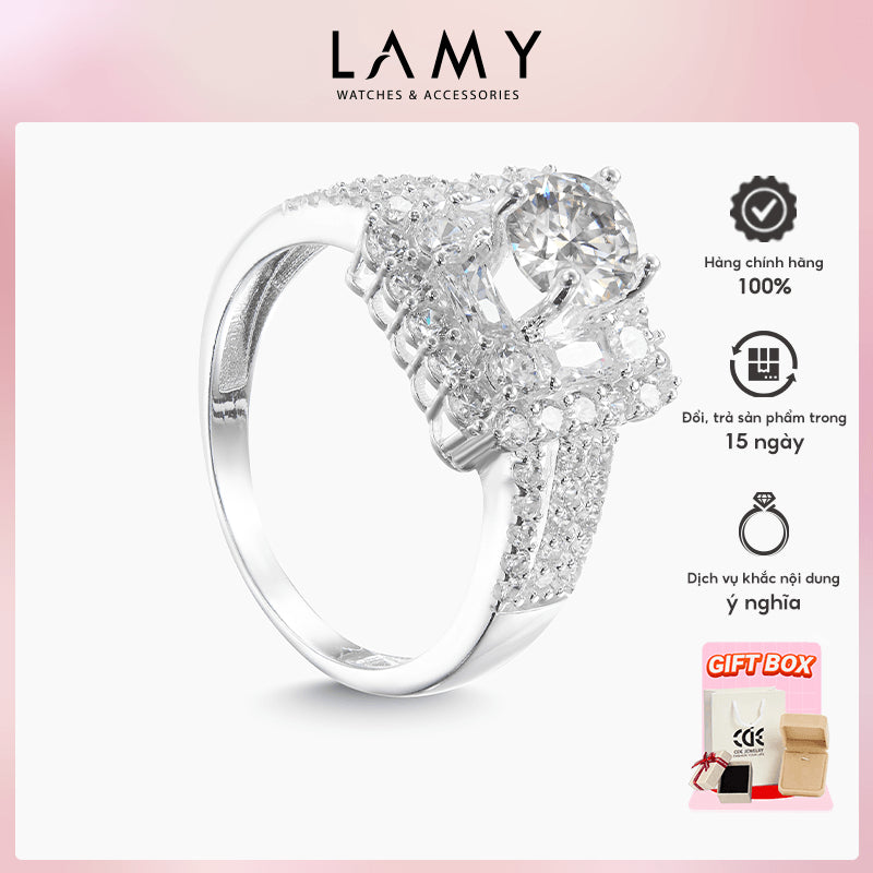 Nhẫn bạc LAMY Luxurious Queen's Ring Silver CDE8224SV - Nhẫn bạc ta cao cấp
