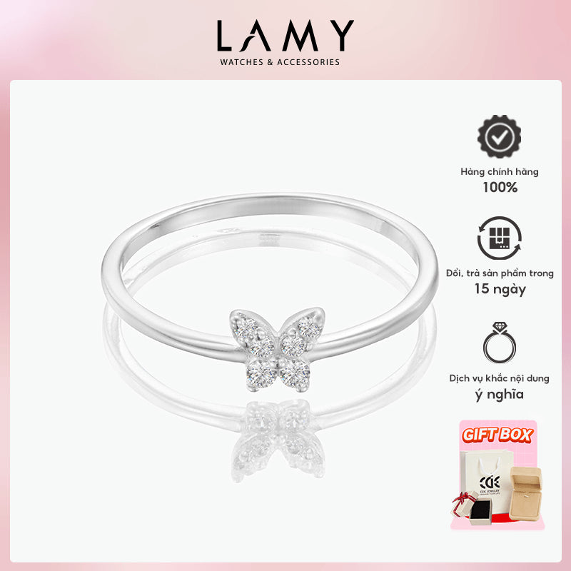 Nhẫn bạc nữ CDE Stone Butterfly Silver Ring CDE8377SV - Nhẫn bạc ta cao cấp