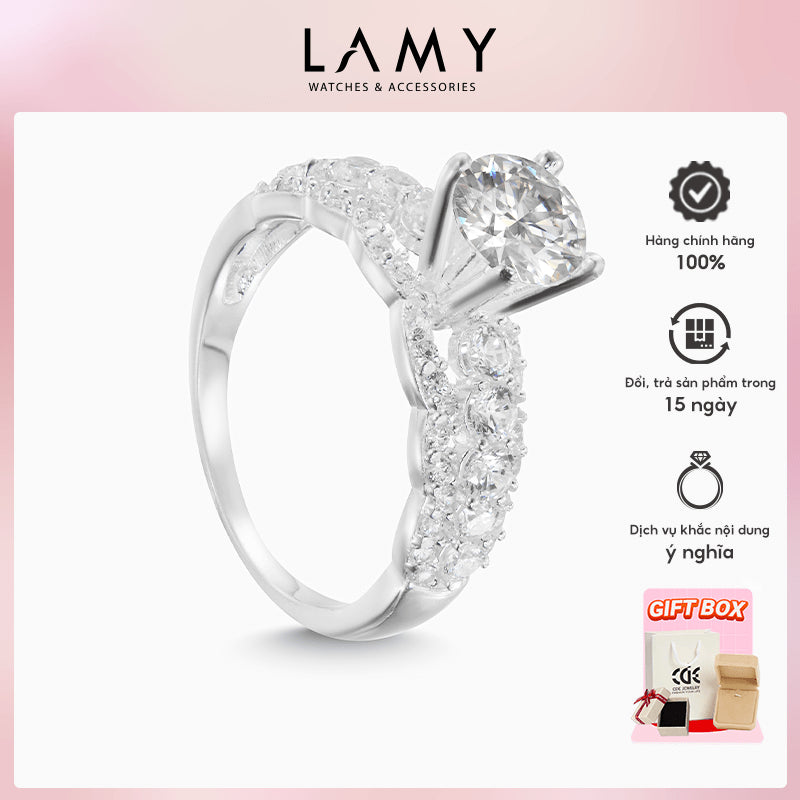 Nhẫn bạc nữ LAMY  Sparkling Luxury Silver Ring CDE8288SV - Nhẫn bạc ta cao cấp