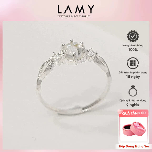 Nhẫn bạc LAMY Rainbow Moonstone Ring Silver CDE8349- Nhẫn bạc ta cao cấp