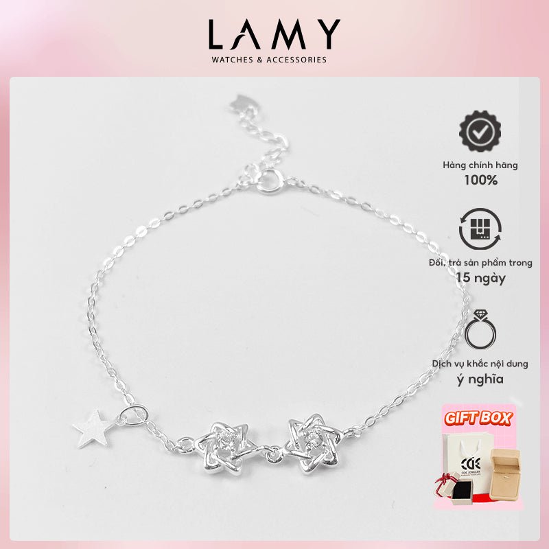 Vòng tay bạc nữ LAMY Star Bracelet Silver CDE2188