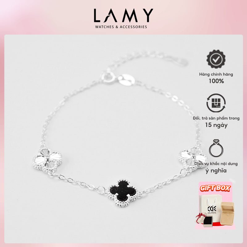 Vòng tay bạc nữ LAMY Fashionable Flower Bracelet Silver CDE2199