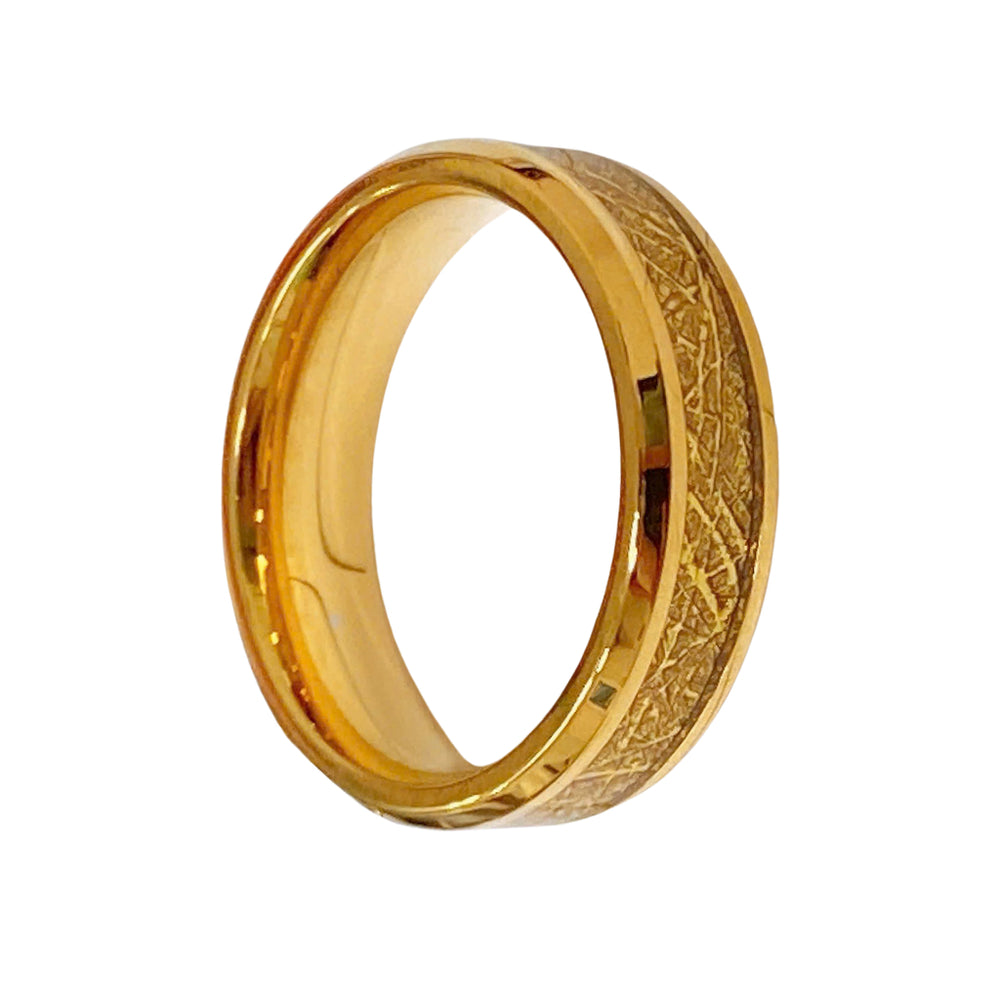 Meteorite Edge Couple Rings Gold