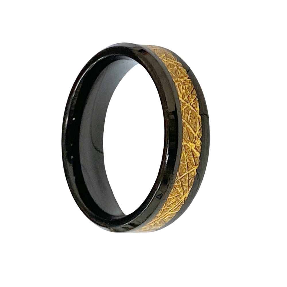 Meteorite Edge Couple Rings Black